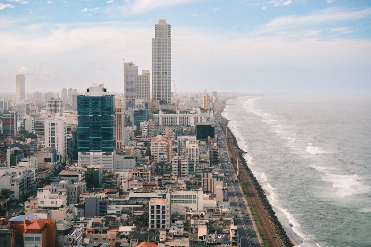 Colombo coastline and city skyline